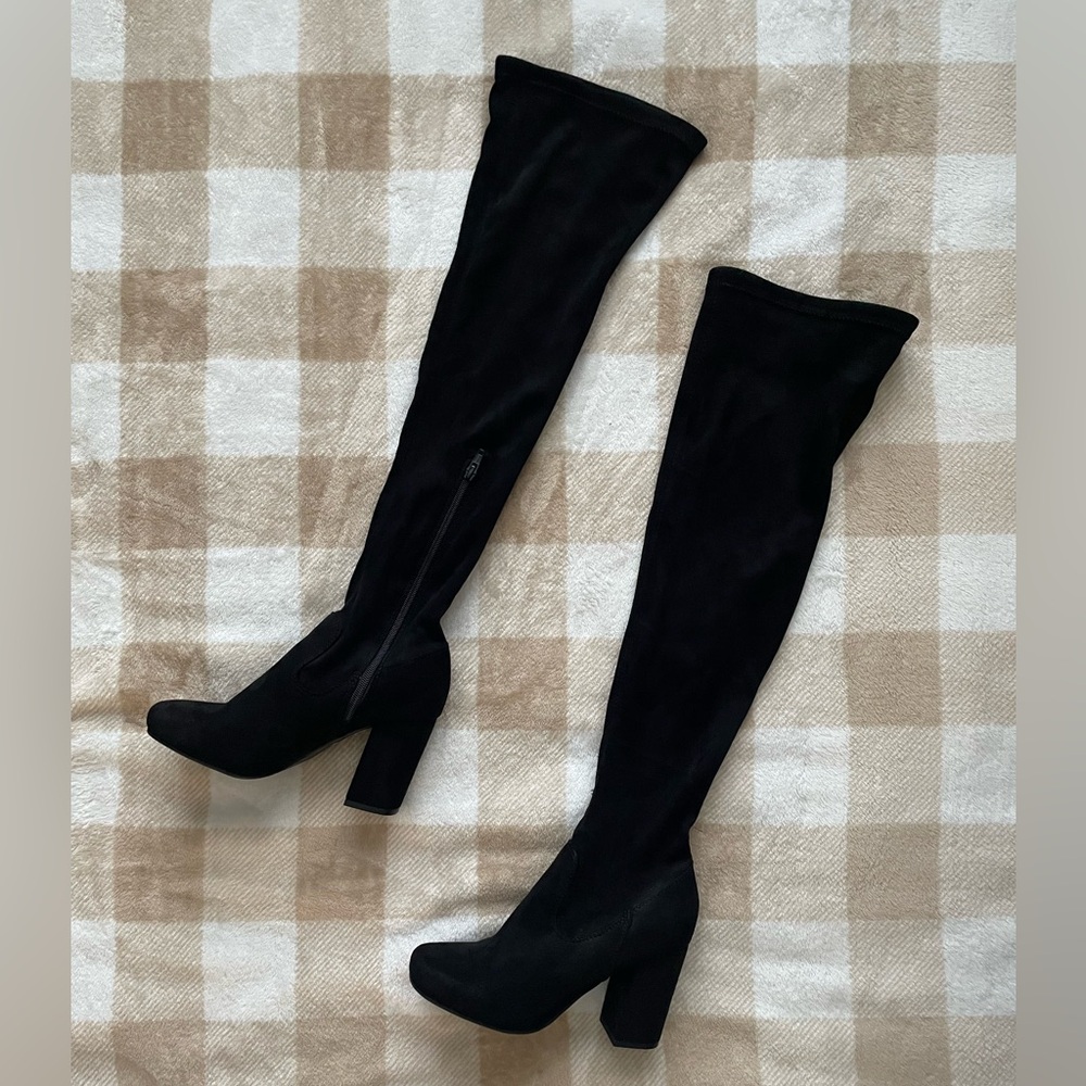 Black over the knee thigh high boots size 8 - Picture 2 of 6